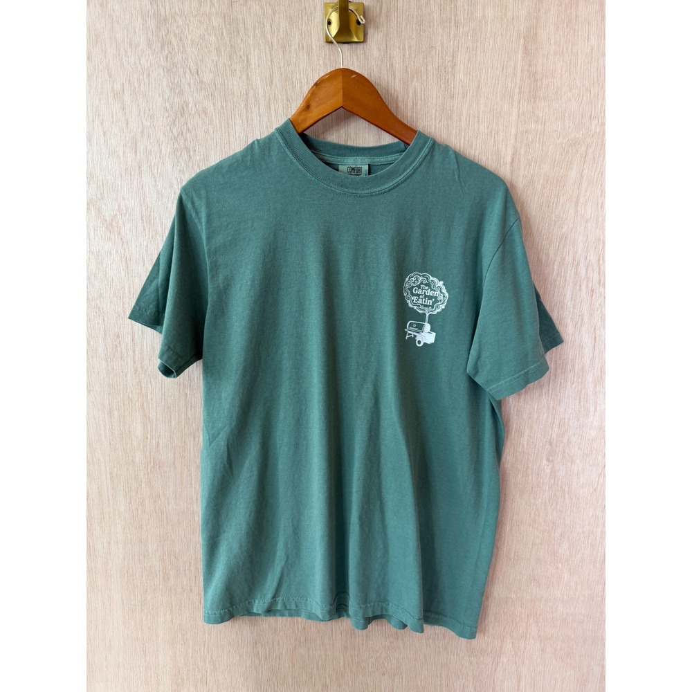 Comfort Colors The Garden of Eatin Smoker Graphic T-Shirt Green Mens Small
